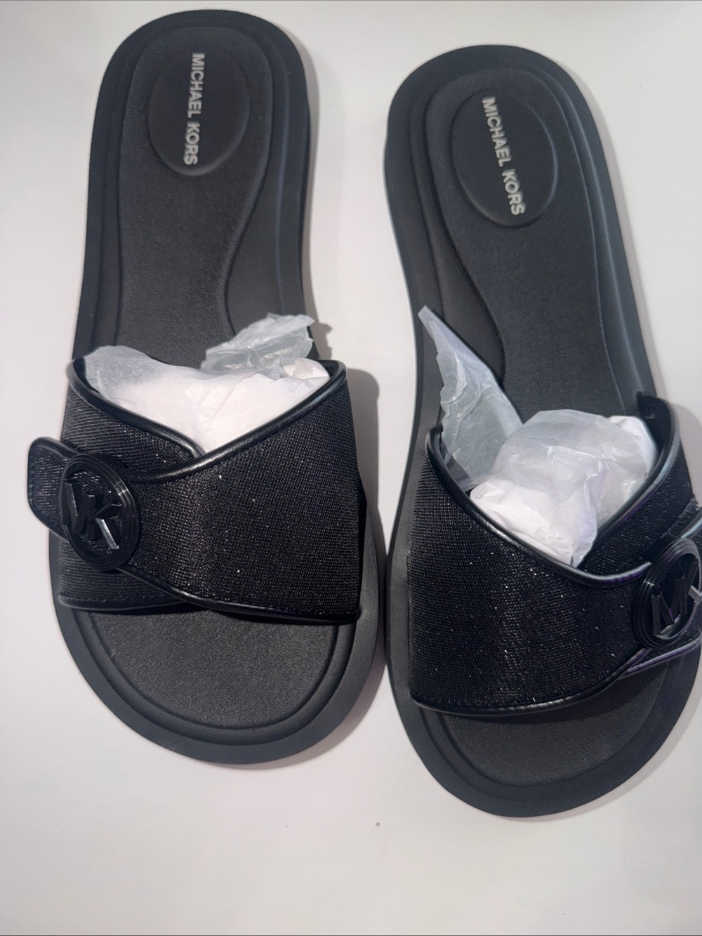 Michael Kors Black Logo Slide Sandals
